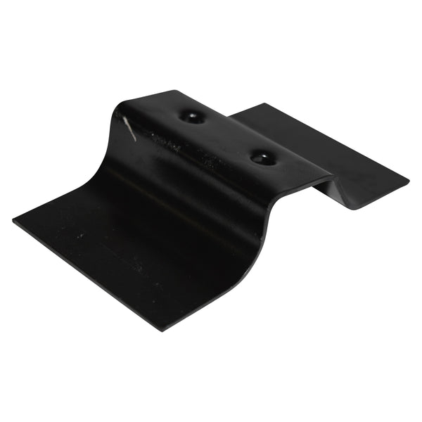 Black metal bracket on a white background. 1978-1988 Front Floor Shifter Mounting Bracket.