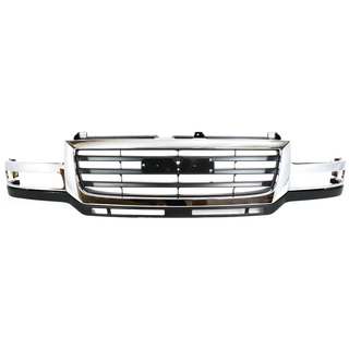 2003-2007 GMC Sierra Pickup Truck Grille, Chrome Shell.