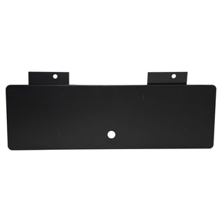 Black metal plate with two brackets on a white background. 1967-1972 Ford F-100 Pickup Glove Box Door