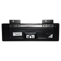 Black metal license plate holder on a white background. 1967-1972 Ford F-100 Pickup Glove Box Door.