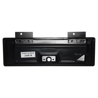 Black metal license plate holder on a white background. 1967-1972 Ford F-100 Pickup Glove Box Door.