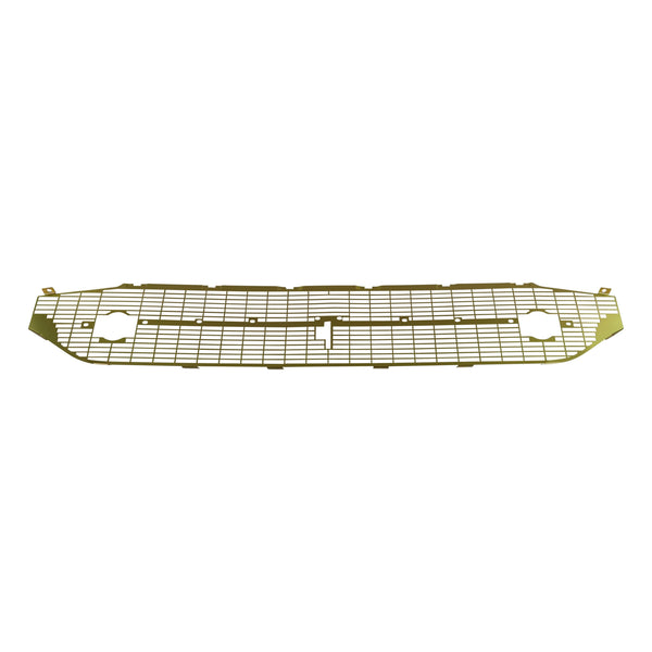 Metal grille on a white background. 1957 Chevy Gold Grille.
