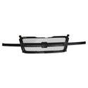 Black car grille on a white background. Chevy Grille Assembly Painted.