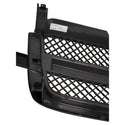 Black car grille with grid pattern on a white background. Chevy Grille Assembly Painted.