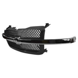Black car grille on a white background. Chevy Grille Assembly Chrome.