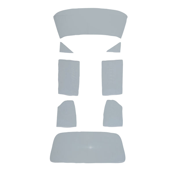 Set of car window tinting panels on a white background. 1970-1972 Pontiac GTO 2-Door Sedan Glass Kit W/ Antenna - Clear.