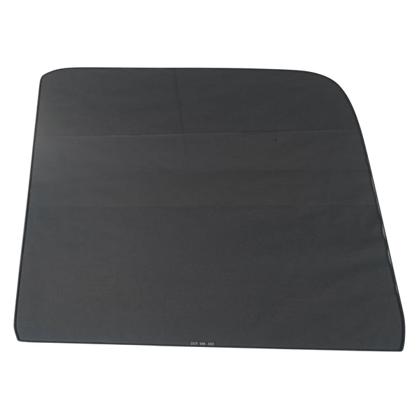 Black car mat on a white background.  Door Glass Smoke, RH