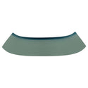 Curved green plastic object on a white background. Windshield Glass Green Tinted w/ Band.