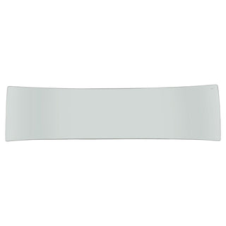 Rectangular white object on a white background. Front Windshield Glass Clear.