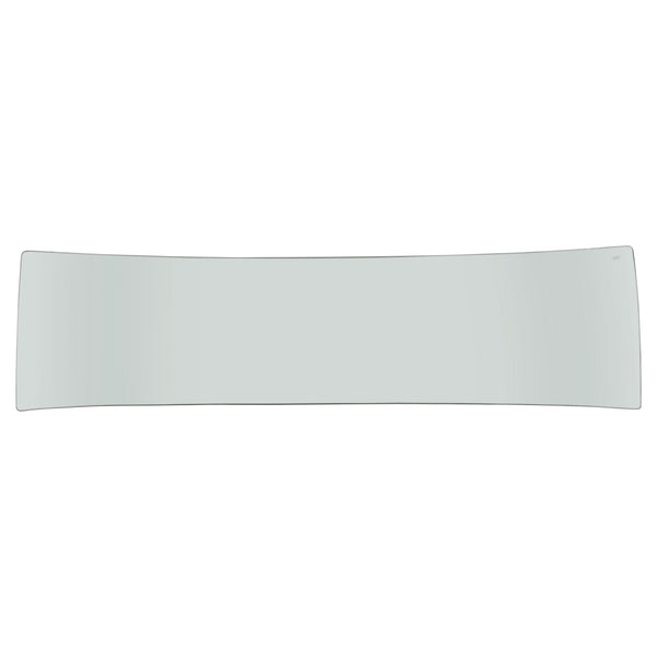 Rectangular white object on a white background. Front Windshield Glass Clear.