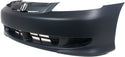 2003 Honda Civic Front Bumper Cover, Primed.