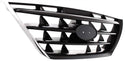 2004-2006 Hyundai Elantra Grille, Chrome Shell/Black.