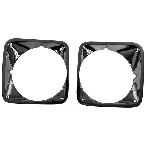 1969-1972 Chevy C10 Pickup Truck Headlight Bezel Steel Chrome Pair.