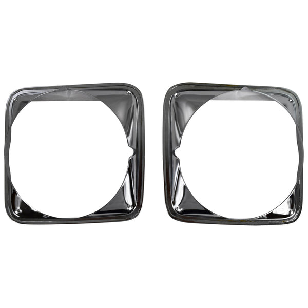 1969-1972 Chevy C10 Pickup Truck Headlight Bezel Steel Chrome Pair.