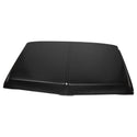 Black car hood on a white background. 1969-1972 Chevy Pickup Hood W/ Emblem Holes.