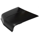 Black car hood on a white background. 1956 Chevy V8 Front End Sheet Metal Kit, Smoothie Style Hood.