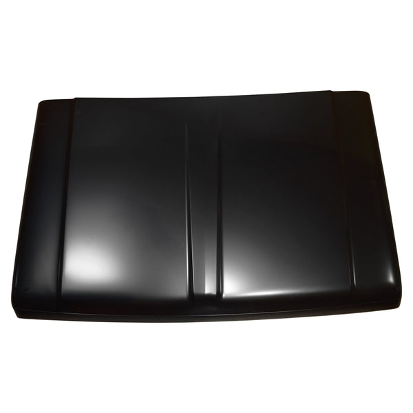 Black car hood on a white background. 1967-1972 Ford Hood.