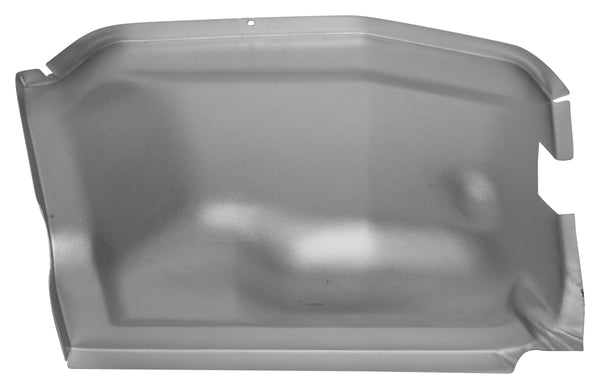 Metal car part on a white background. 1969-1970 Mercury Cougar Outer Pillar - Kick Panel LH (Weld Through Primer).