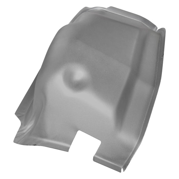 Gray car part on a white background. 1969-1970 Pillar / Kick Panel Outer LH Weld Through Primer.