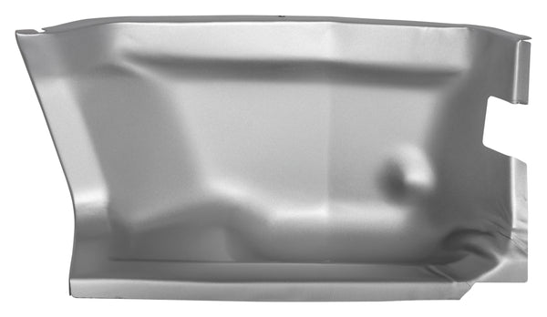 Metallic car panel on a white background. 1969-1970 Ford Mustang Outer Pillar - Kick Panel RH (Weld Through Primer)