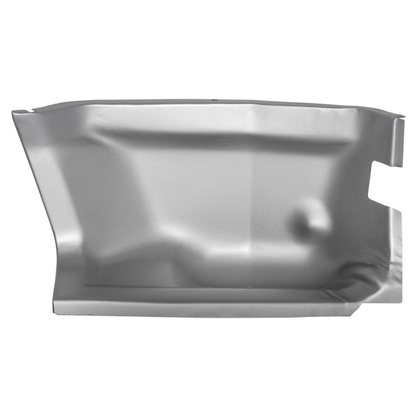 Metallic car panel on a white background. 1969-1970 Pillar/Kick Panel Outer RH Weld Through Primer.