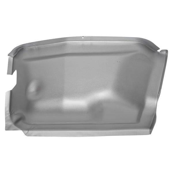 Metallic car fender on a white background. 1969-1970 Pillar/Kick Panel Outer RH Weld Through Primer.