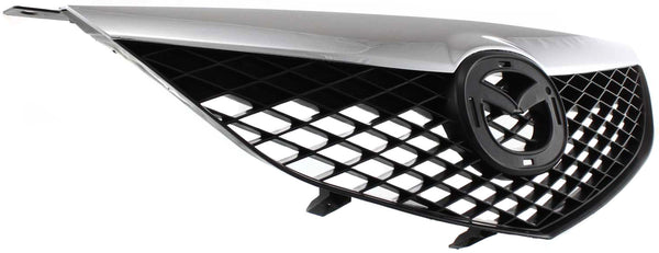 2003-2005 Mazda 6 Grille, Black, With Chrome Upper Bar.