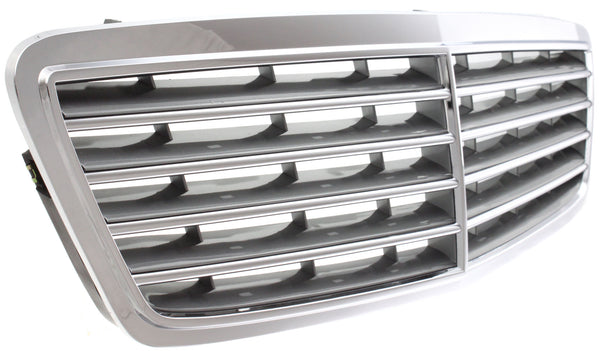2001-2005 Mercedes C-Class Grille, Chrome Shell/gray.