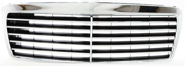 1996-1999 Mercedes E-class Grille, Chrome Shell/Black.