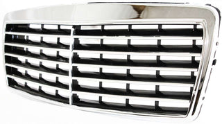 1996-1999 Mercedes E-class Grille, Chrome Shell/Black.