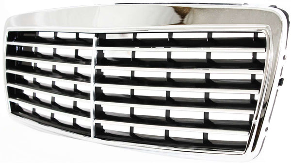 1996-1999 Mercedes E-class Grille, Chrome Shell/Black.