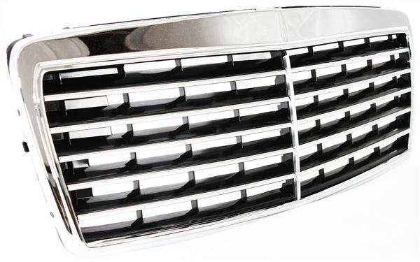 1996-1999 Mercedes E-class Grille, Chrome Shell/Black.