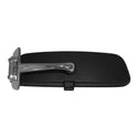 Black car mirror with chrome finish on a white background. Interior Rear View Mirror.