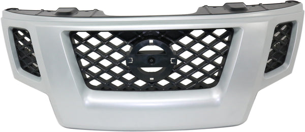 2009-2013 Nissan Xterra Grille, Silver Shell/Dark Gray.