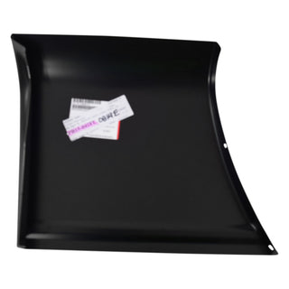 Black plastic panel on a white background. Bedside Front Lower Panel, LH, 5.5' Bed, W/O Moulding Holes.