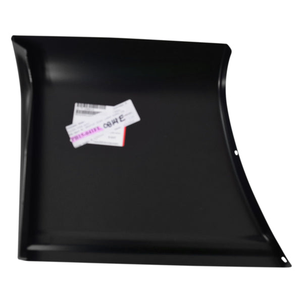 Black plastic panel on a white background. Bedside Front Lower Panel, LH, 5.5' Bed, W/O Moulding Holes.