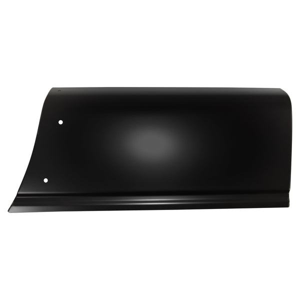 Black metal panel with rounded edges on a white background. 2004-2014 Ford F-150 Pickup Bedside Front Lower Panel, LH.