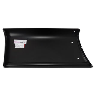 Black metal snow plow on a white background. 2004-2014 Ford F-150 Pickup Bedside Front Lower Panel, LH.