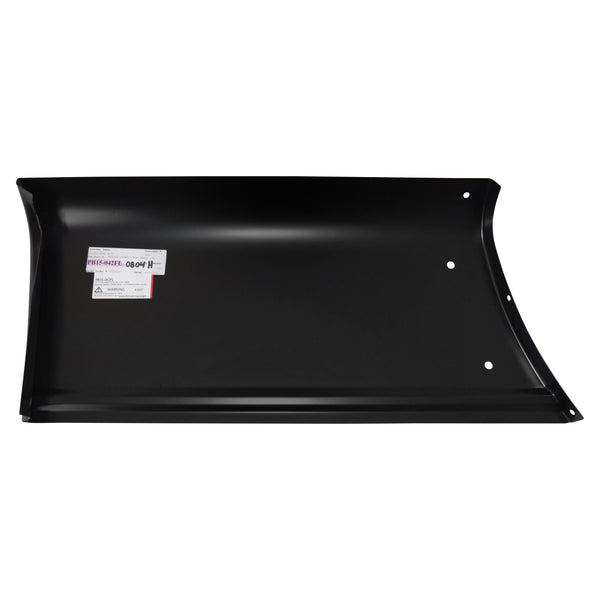 Black metal snow plow on a white background. 2004-2014 Ford F-150 Pickup Bedside Front Lower Panel, LH.