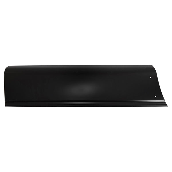 Black metal strip on a white background. Bedside Front Lower Panel RH (W/Moulding Holes, 1.2Mm).