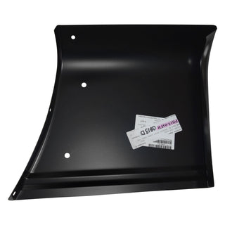 Black metal fender with two white labels on a white background. 2004-2014 Ford F-150 Pickup Bedside Front Lower Panel, RH, 5.5' Bed.