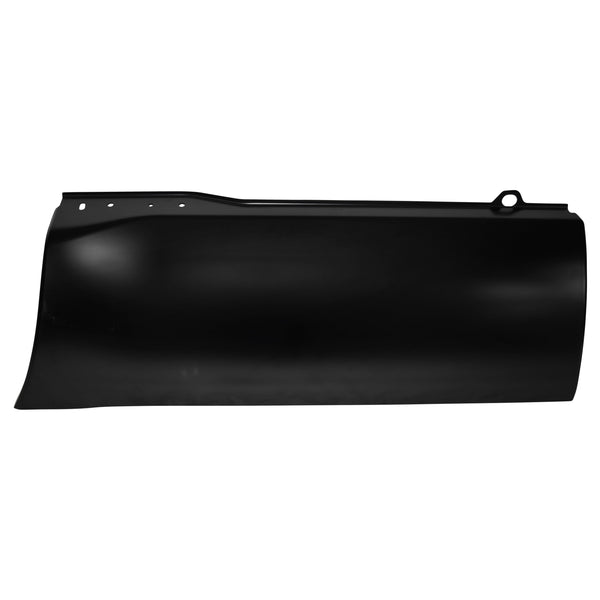 Black metal fender on a white background. 2010-2016 Ford Pickup Front Lower Bed Section, LH.
