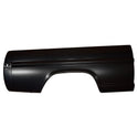 Black car door panel on a white background. 1970-1972 Ford Truck Pickup Bedside 6.5 Ft Fleetside RH.