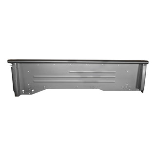 Metal truck bed cover on a white background. Bed Side Panel Stepside Short Bed RH Weld Through Primer.
