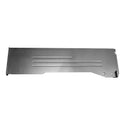 Two black rectangular objects on a white background. Bed Side Panel Stepside Short Bed RH Weld Through Primer.