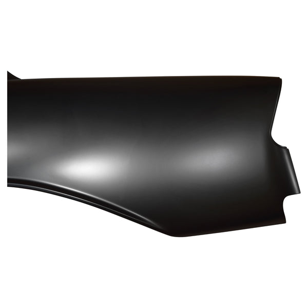 Black car hood on a white background. 1956 Chevy 2 Door Sedan Quarter Panel Assembly W/O Holes LH.