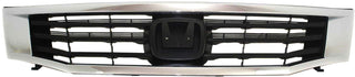 2008-2010 Honda Accord Grille, Chrome Shell/Black.
