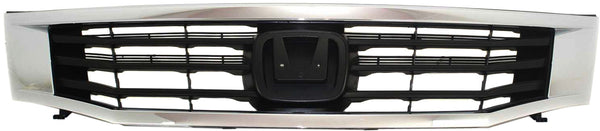 2008-2010 Honda Accord Grille, Chrome Shell/Black.