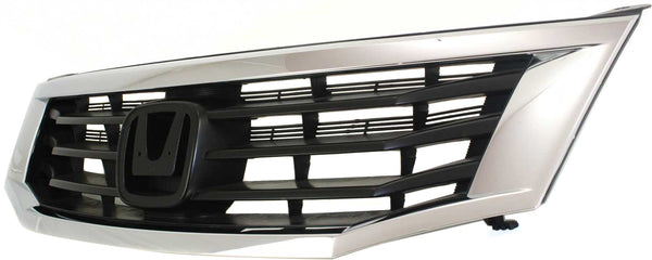 2008-2010 Honda Accord Grille, Chrome Shell/Black.