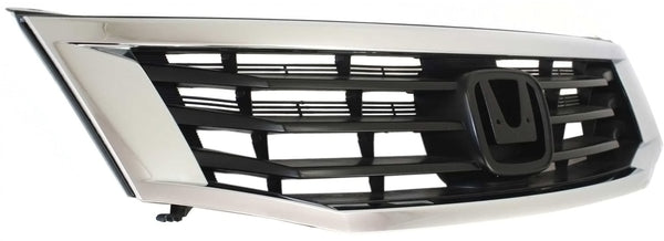 2008-2010 Honda Accord Grille, Chrome Shell/Black.